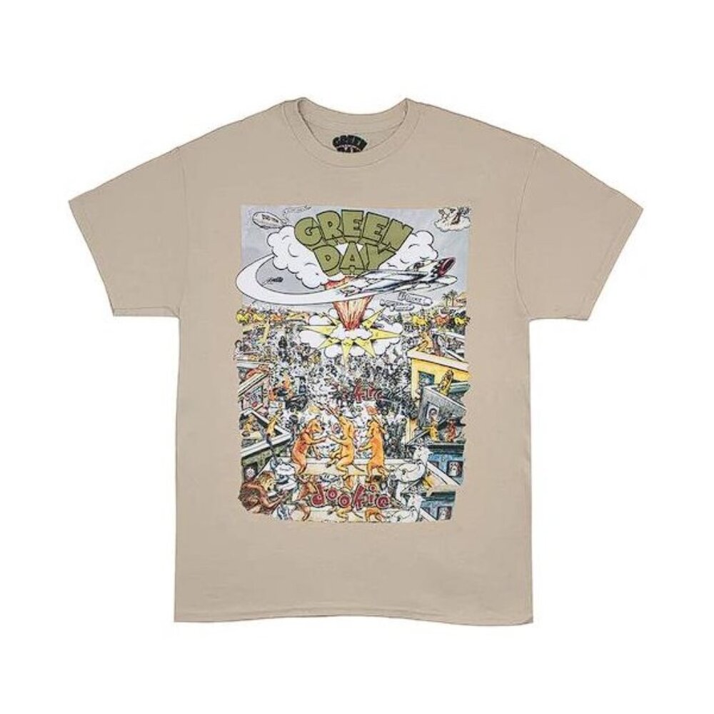 GREEN DAY Men's Dookie Scene T-Shirt Size L In Sand